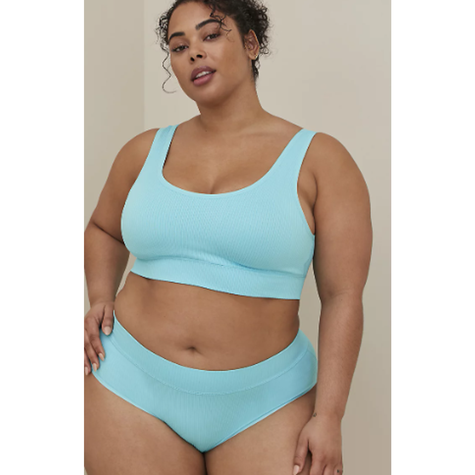 Torrid Size 1 Seamless Ribbed Mid-Rise Hipster Panty Size 14-16, 1x
